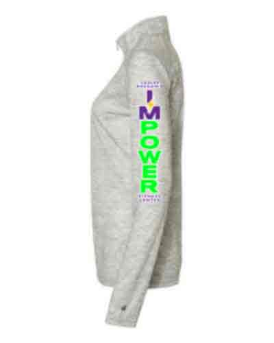 Ladies 1/4 zip Pullover with SLEEVE LOGO - I'M POWER