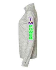 Ladies 1/4 zip Pullover with SLEEVE LOGO - I'M POWER