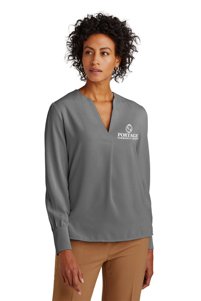 PCB Women's Open Neck Satin Blouse