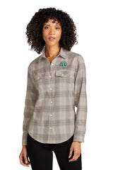PCHD Women's Long Sleeve Plaid Ombre Flannel