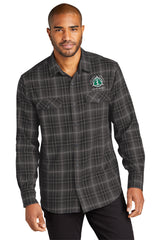 PCHD Men's Long Sleeve Plaid Ombre Flannel