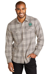 PCHD Men's Long Sleeve Plaid Ombre Flannel