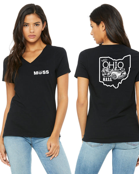 MOSS: Women's V-Neck (Front & Back Logo)